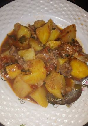 A picture of Beef potato stew.