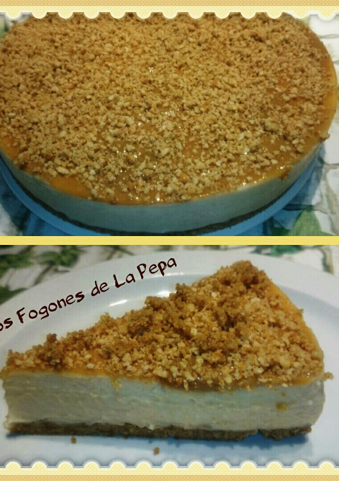 Una foto de Tarta de turrón de avellana con dulce de leche