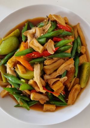 Foto resep Tumis tahu jamur buncis
