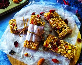 Popular Recipe No bake dry fruits granola bars Delicious
