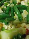 Tumis timun kacang panjang tahu kuning pedas gurih