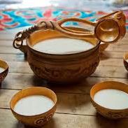 A picture of Airag (fermented mare’s milk) (Mongolia).
