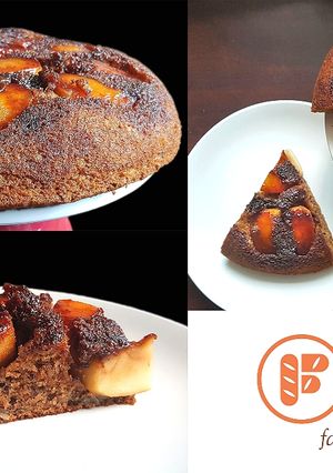 A picture of Apple-Pecan Upside-Down Cake.