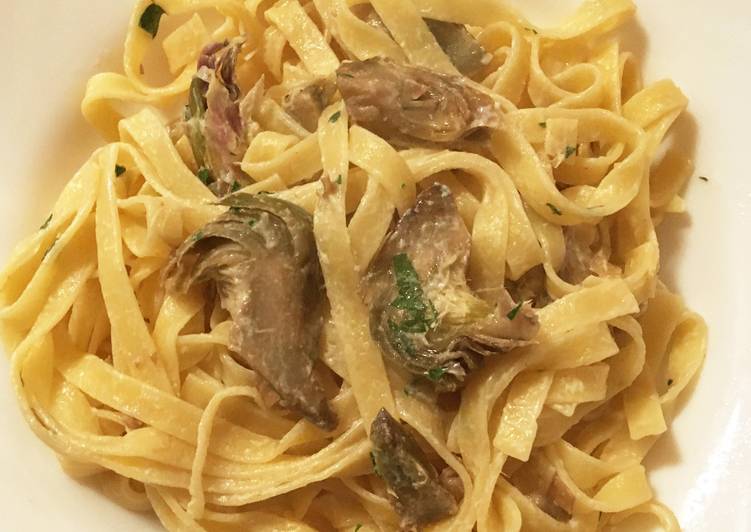 Tagliatelle panna e carciofi