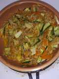 Pollo deshilado con vegetales salteados #superfamilia