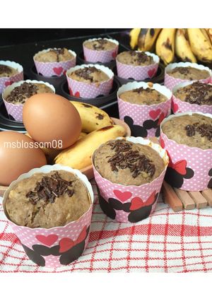 Foto resep Banana chocolate muffin (ukuran sendok) recomended