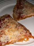 Pizza con harina de garbanzo y mantequilla de maní