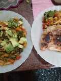 Salteado de garbanzos y vegetales