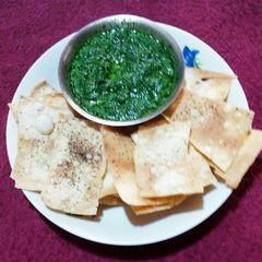 A picture of Tortillas and Green Chutney.