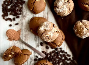 A picture of Coffee and Cocoa Cookies (with White Chocolate Chips).