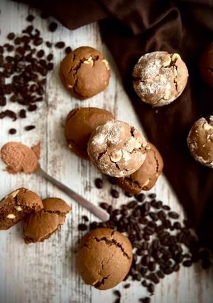 A picture of Coffee and Cocoa Cookies (with White Chocolate Chips).