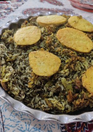 عکسی از دستور شوید باقالی پلو با مرغ مخصوص
