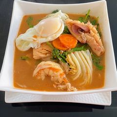Seafood Egg Noodles with WangZhiHe Soup A picture of Seafood Egg Noodles with WangZhiHe Soup.