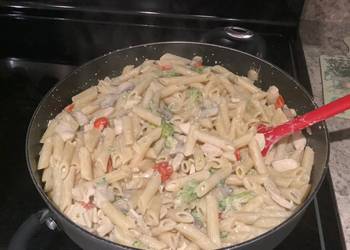 Unique Cuisine Cream Sauce Chicken Pasta Savory Delicious