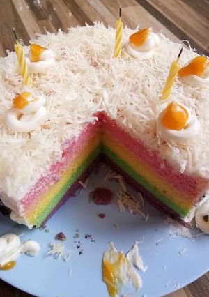 Foto resep Bolu Kukus Rainbow Cake 🎂🍰😊