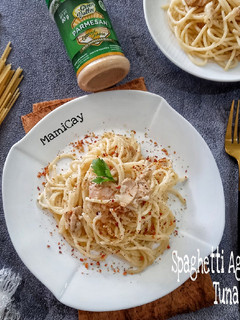 Foto resep Spaghetti Aglio Olio Tuna