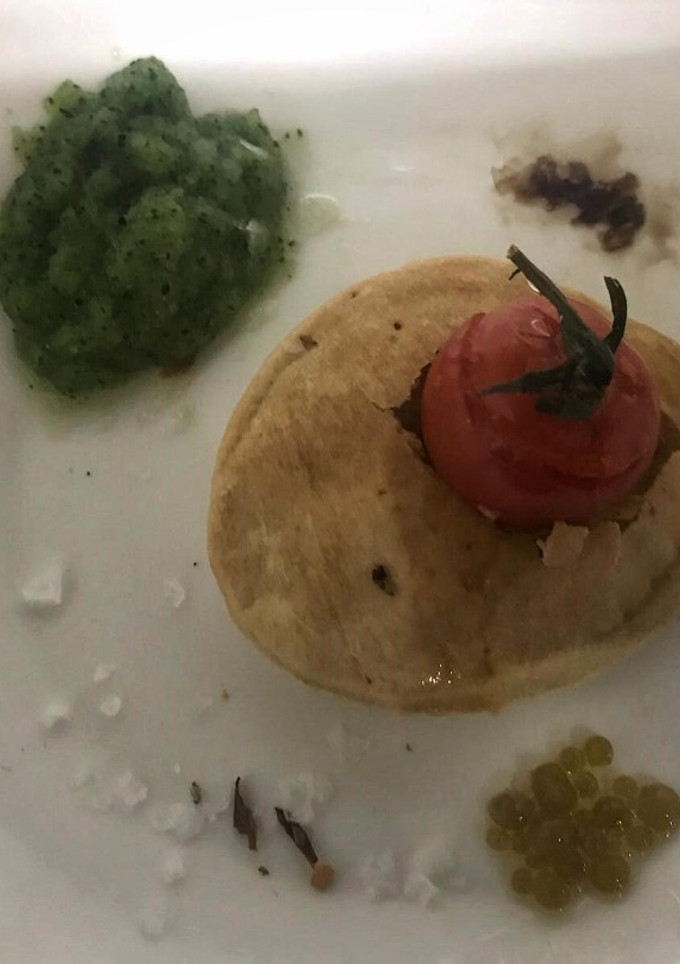 Una foto de Deconstrucción de gazpacho