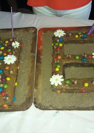 Una foto de Chocotorta number cake