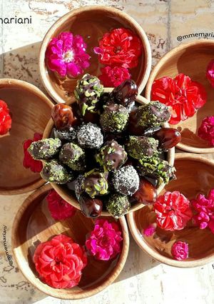 عکسی از دستور خرما شکلاتی با مغز گردو