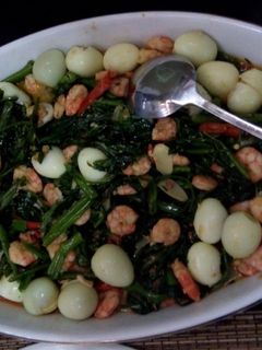 Foto resep Cah kangkung telur puyuh
