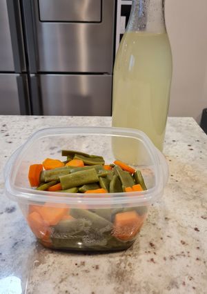 A picture of Boiled Green Beans and Carrots.