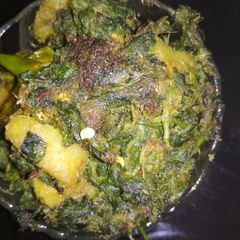 A picture of Spinach and mix vegetable stir fry.