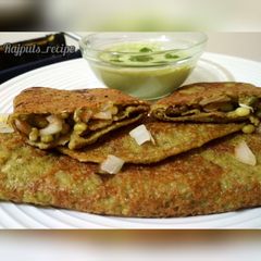 A picture of Sprouts Dosa or Pesarattu or mung dal Dosa.