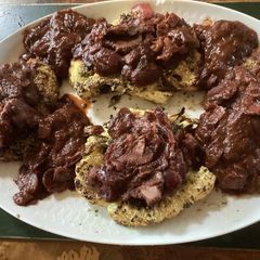 A picture of California Farm Wine Sauce Pork Chops.