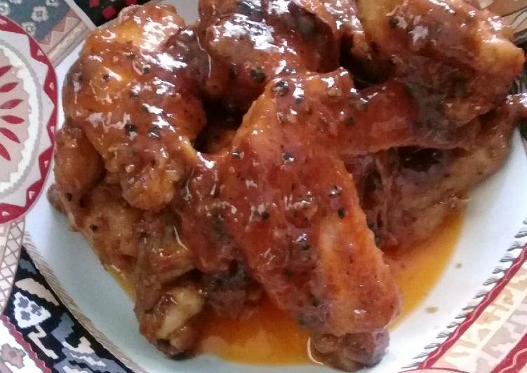 Cara mudah Menyiapkan 11) Spicy Wing Lada Hitam #BikinRamadanBerkesan yang simpel