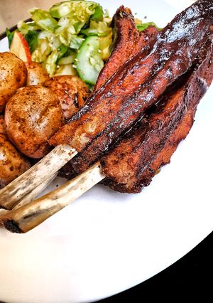 A picture of Juicy tender barbeque pork ribs #myfavouriteeasterdishcontest.