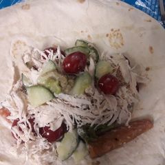 Leftover chicken wrap A picture of Leftover chicken wrap.