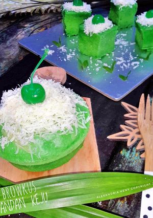 Foto resep Brownies Kukus Pandan Keju