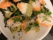 A picture of tricolor dhokla