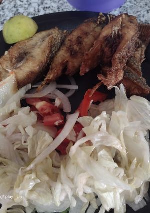 Una foto de Posta de robalo fritas