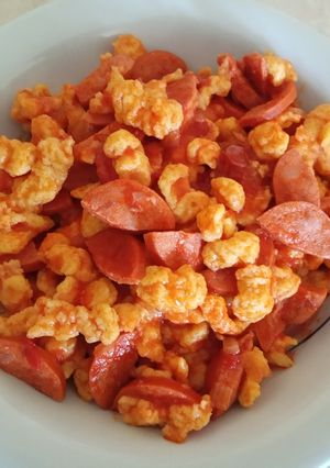 Lecsókolbászos nokedli recept fotója