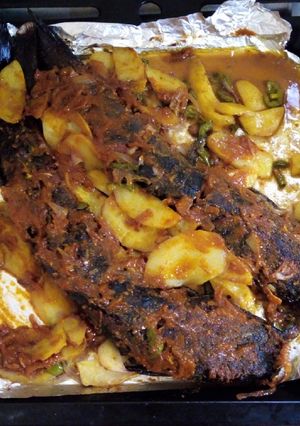 A picture of Grilled Catfish with Irish potatoes.