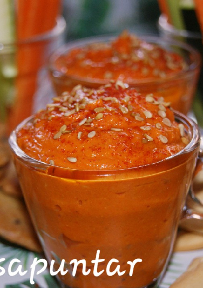 Una foto de Hummus de piquillos 🌶🌶🌶