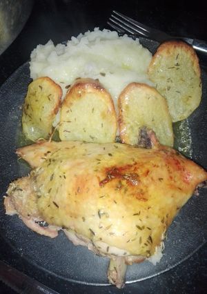 Una foto de Pollo al horno con mostaza