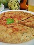 Tortilla de bacalao con alcachofas