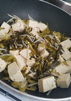 Foto resep Tumis Sayur Asin Tahu