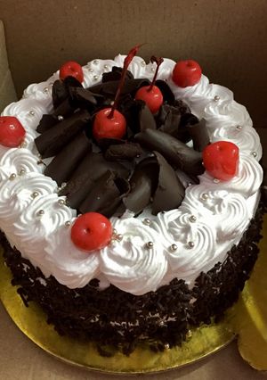 A picture of Black forest cake.
