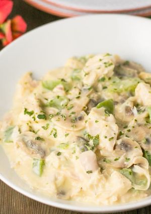 A picture of Chicken à la King.