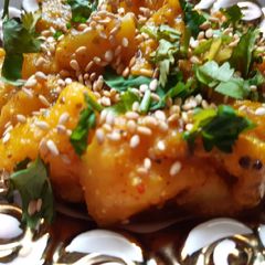 A picture of Butter masala sesame potato.