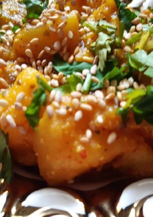 A picture of Butter masala sesame potato.