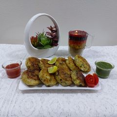 Mutton mince staffing potato patties A picture of Mutton mince staffing potato patties.