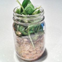 A picture of Chickpea and Spinach Jar Salad.