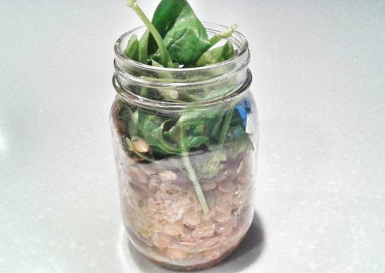 Recipe of Speedy Chickpea and Spinach Jar Salad