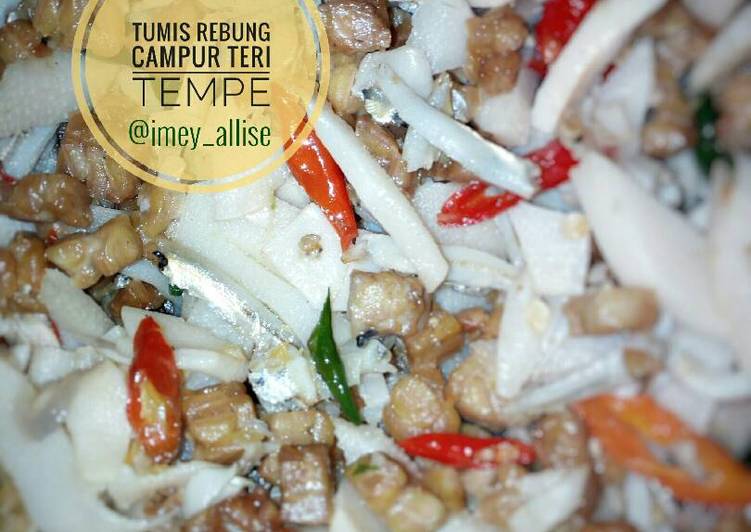 Bahan mengolah Tumis rebung campur teri tempe Anti Gagal