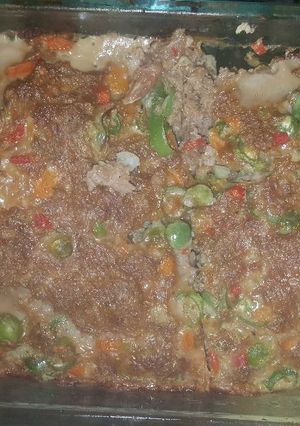 Una foto de Pastel de carne molida con verduras deli!!! Saludable 🥕🌶🥒🥕🌶