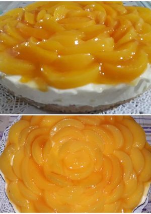 Una foto de Cheesecake de Durazno en almíbar